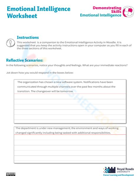 Emotional Intelligence Worksheet Worksheet