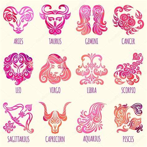 Zodiac Signs Icons Freehand Drawing Premium Vector In Adobe