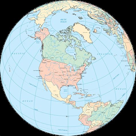 North America Globe •