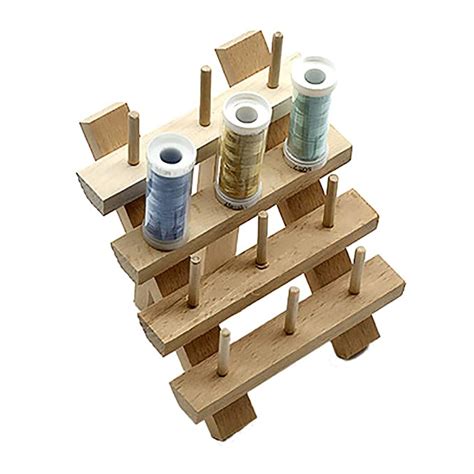 Buy Outgeek Thread Rack Diy 12 Spool Wood Thread Spool Holder Sewing