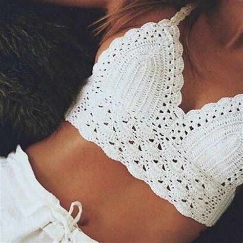 Free Crochet Bra Top Pattern As This Amazing Bralette Is Made Of Cotton It Will Get As Much