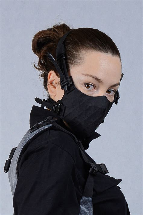 Cyberpunk Face Mask Techwear Black Mask Burning Man Mask Etsy