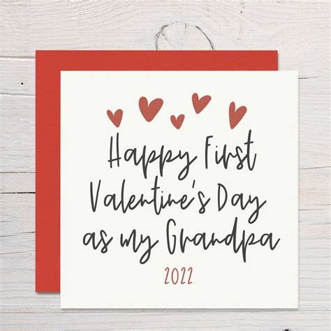 Happy First Valentines Day As My Grandfather Card By Parsy Card Co In