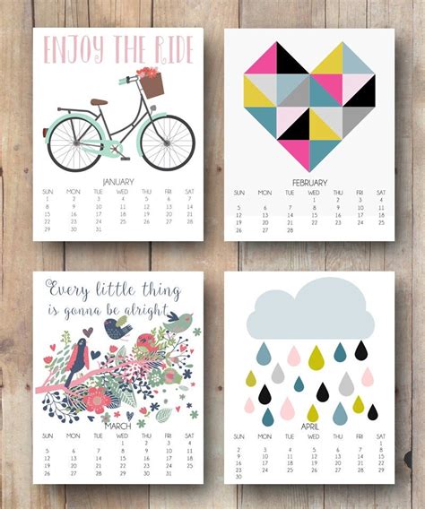 Printable 2017 Monthly Wall Calendar With Inspirational Art