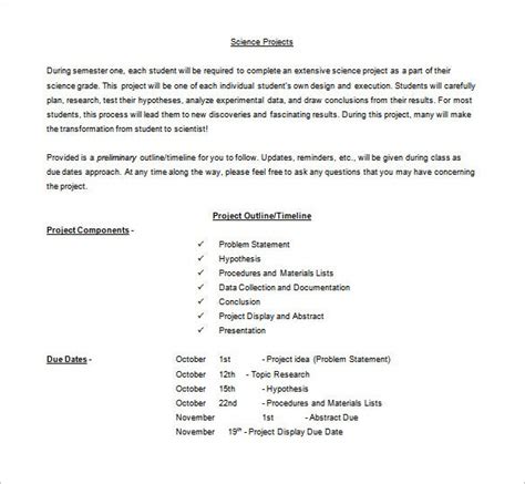 Project Outline Template 9 Free Sample Example Format
