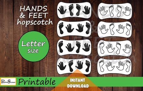 Hands And Feet Sensory Path Printable Colorful Hopscotch Set Etsy