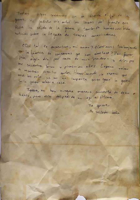 Carta De Un Soldado De La Primera Guerra Mundial