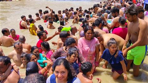 Haridwar Har Ki Pauri July Ganga Snan Ganga Snan Holy Bath Open Bath Neeraj No