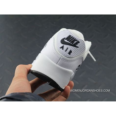Nike Air Max 90 Essential White Black Men Sport Shoes 325213 131 Online