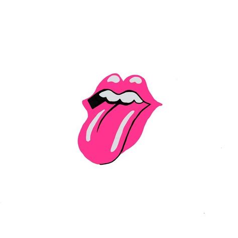 Preppy Icon Rolling Stones Pink Ícones Personalizados Imagem De
