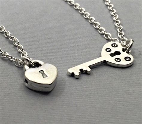 Best Friend Necklace Set Of 2 Key And Lock Necklace Love