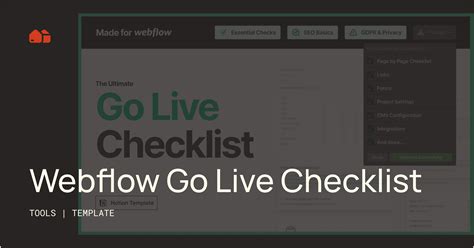 Webflow Go Live Checklist Template No Code Supply Co