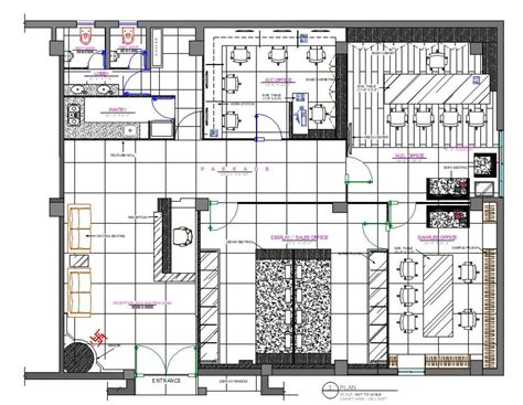 1800 Sq Ft Office Furniture Layout Plan Autocad File Cadbull