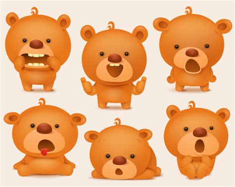 Premium Vector Creation Set Of Teddy Bear Characters With Different
