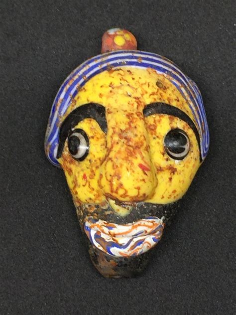 ancient rare phoenician face bead pendant stunning 300bc antique price guide details page