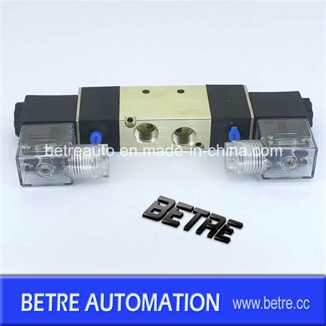 5 Way 3 Position Double Solenoid Air Valve 14 4v230 08 China Valve
