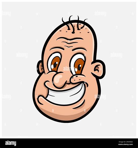 Funny Bald Head Man Character Cartoo Clip Art Vector Vector And