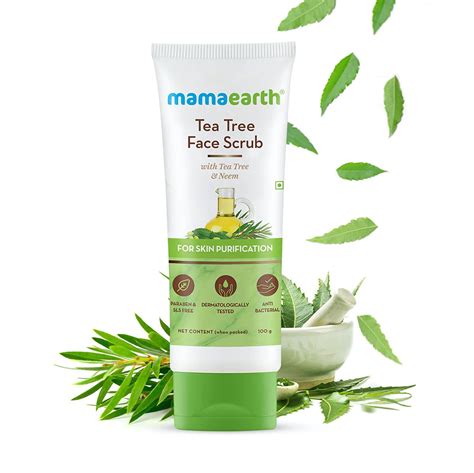 Mamaearth Tea Tree Face Scrub With Neem For Skin Purification G