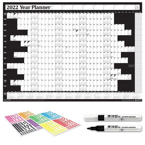 Buy 2023 Laminated Year Yearly Annual Office Home Wall Planner Chart