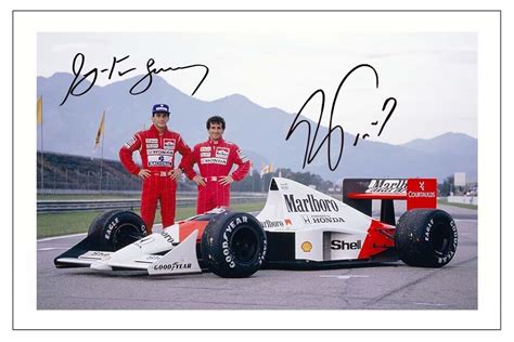 Alain Prost And Ayrton Senna Formula One F1 Signed Autograph Photo Print