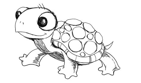Finished drawing of a turtle, colored with crayons. Sea Turtle Cartoon Drawing And Drawings Of Sea Turtles ...