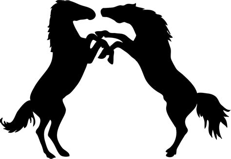 two stallions fighting silhouette | Horse silhouette, Silhouette clip art, Silhouette