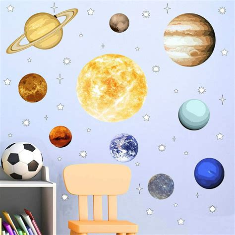 Vwaq Solar System Wall Decals Peel And Stick Planets Outer Space
