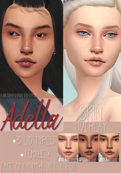 Sims 4 Adella Skin Overlay The Sims Book