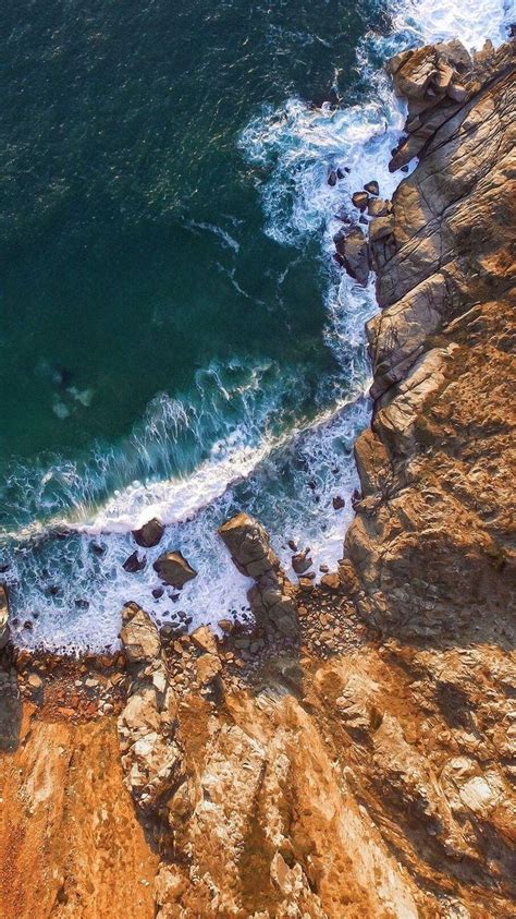 Rocky Shore Drone View Wallpapers Wallpaper Cave