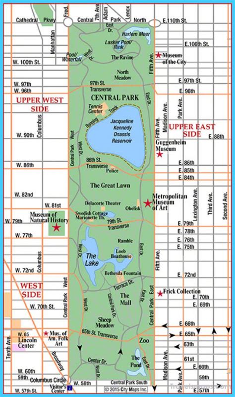 Central Park Map Nyc Travelsmapscom