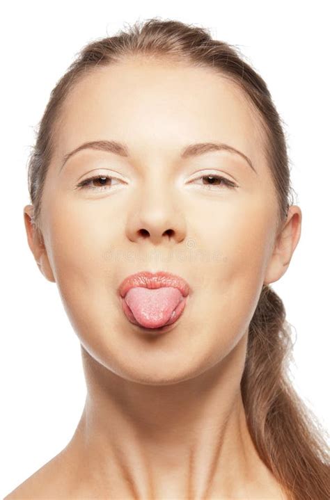 Teenage Girl Sticking Out Her Tongue Stock Image Image Of Happiness