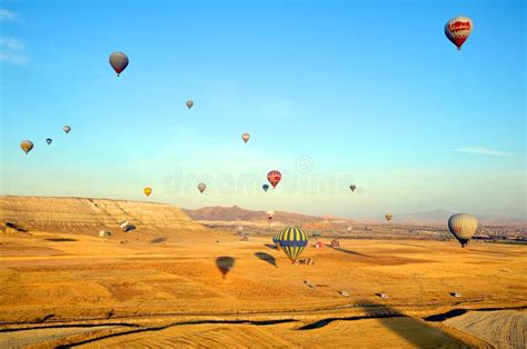 Hot Air Balloon Fly Over Cappadocia Editorial Stock Photo Image Of