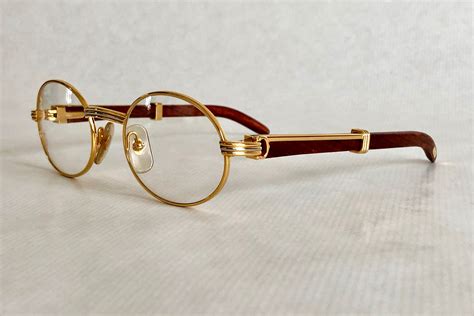 Cartier Giverny 22k Gold Vintage Glasses Precious Wood New Old