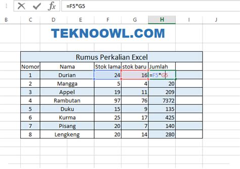 Cara Menghitung Perkalian Di Excel Riset