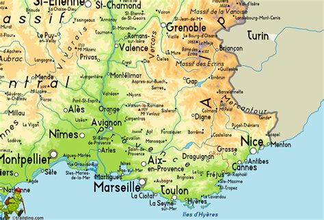 Costa Francia Mapa Mapa Fisico