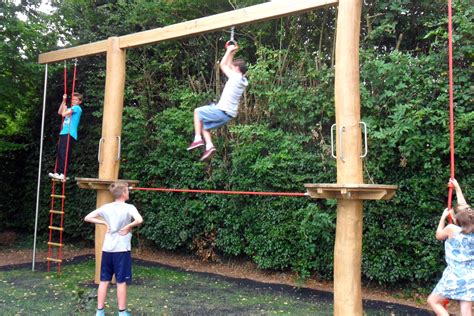 Timber play equipment in Weedon Park. Great play value for older