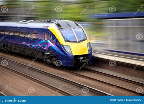 Fast Moving Train Stock Image Image Of Journey Rails 21576325