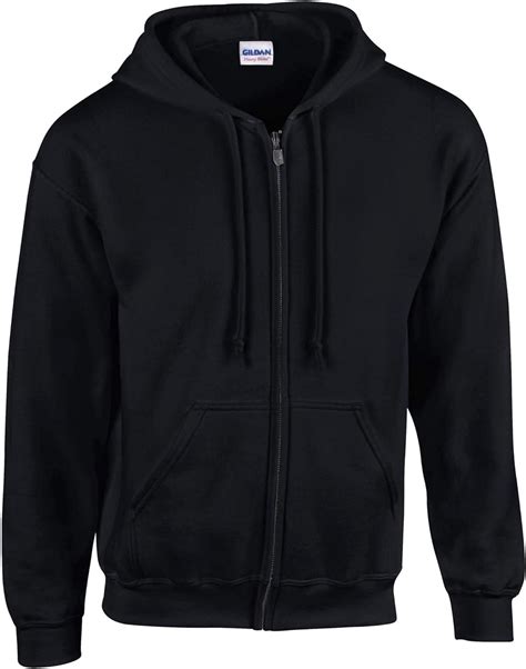 Gd058 Heavy Blend Full Zip Hooded Sweatshirt Black 3xl Blank Plain