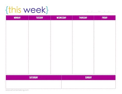 Schedule Template Printable One Week Calendar E2 80 93 Celo1 Week