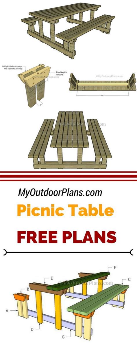 Learn How To Build This Picnic Table With Detached Benches Using My Step By Step And Free Plans