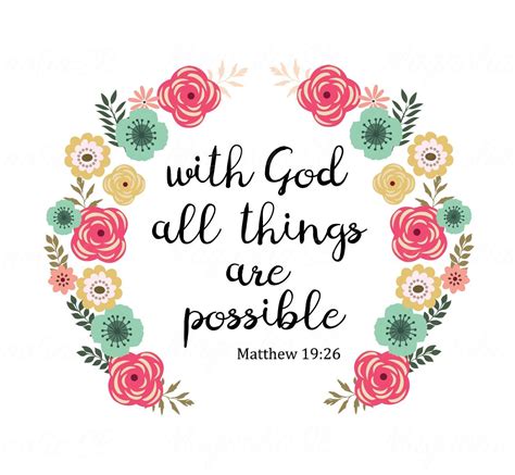 With God All Things Are Possible Digital Clip Art Bible Etsy