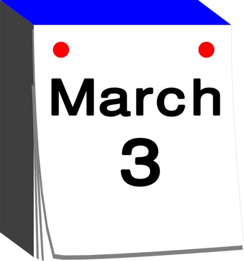 Calendar With March 3 Clip Art At Vector Clip Art Online