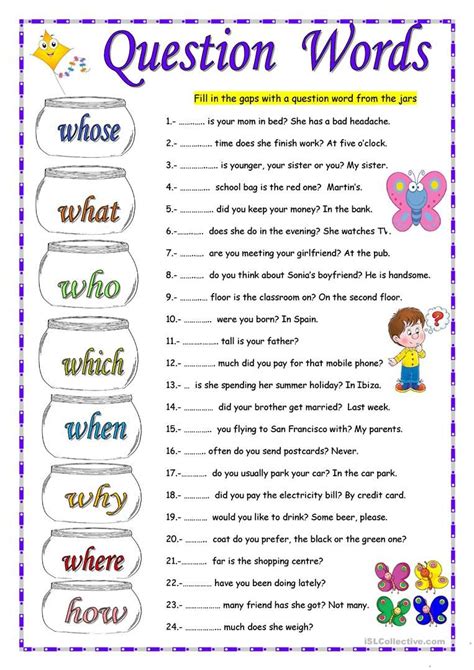 Question Words English Esl Worksheets For Distance Learning And