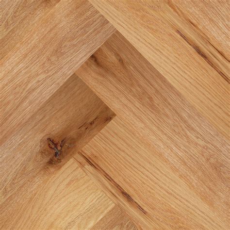 Herringbone White Oak Natural Sculpted Vintage Hardwood Flooring