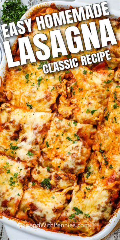 Easy Homemade Lasagna Classic Dinner Spend With Pennies Easy