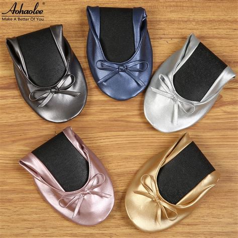 buy aohaolee 5 pairs lot women shoes ballet flats portable fold up shoe