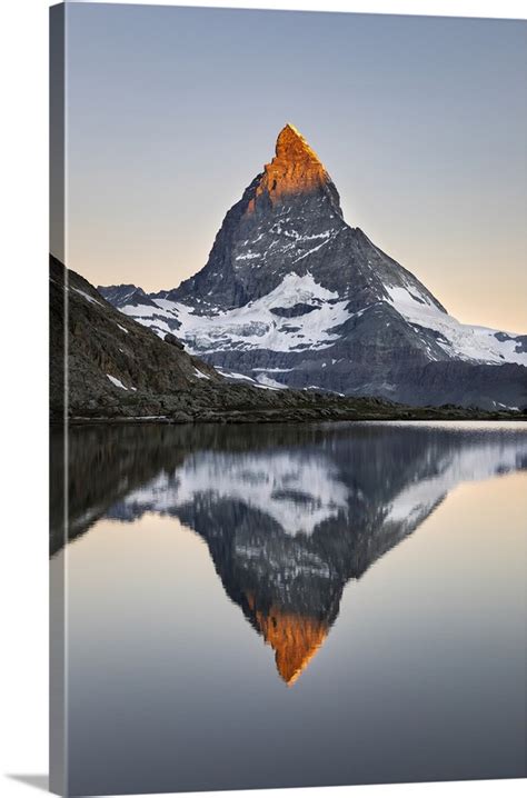 Matterhorn Reflected In Riffelsee Lake At Dawn Switzerland Wall Art