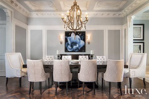 Traditional Gray Dining Room Luxe Interiors Design