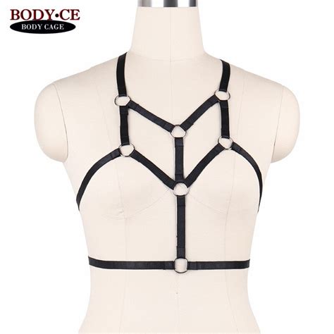 womens body harness lingerie belt black sexy bondage bra elastic strappy tops cage bustier