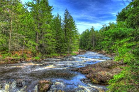 Beautiful River Landscape At Amnicon Falls State Park Wisconsin Photos